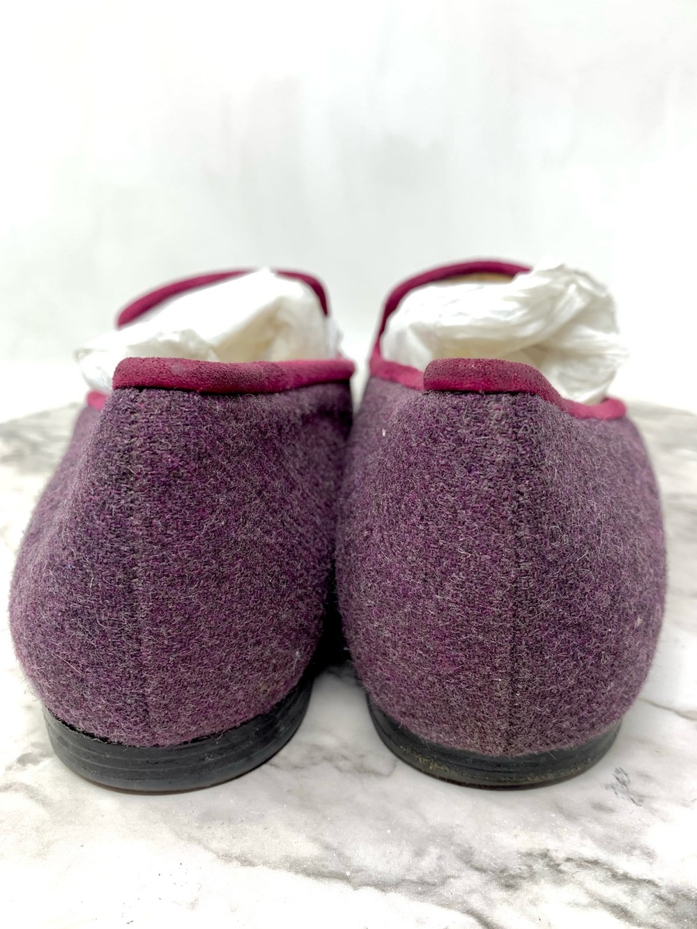Cole Haan Sabrina Purple Wool Tassel Loafers with Pink Trim 10AA Preppy Quirky - Picture 5 of 16